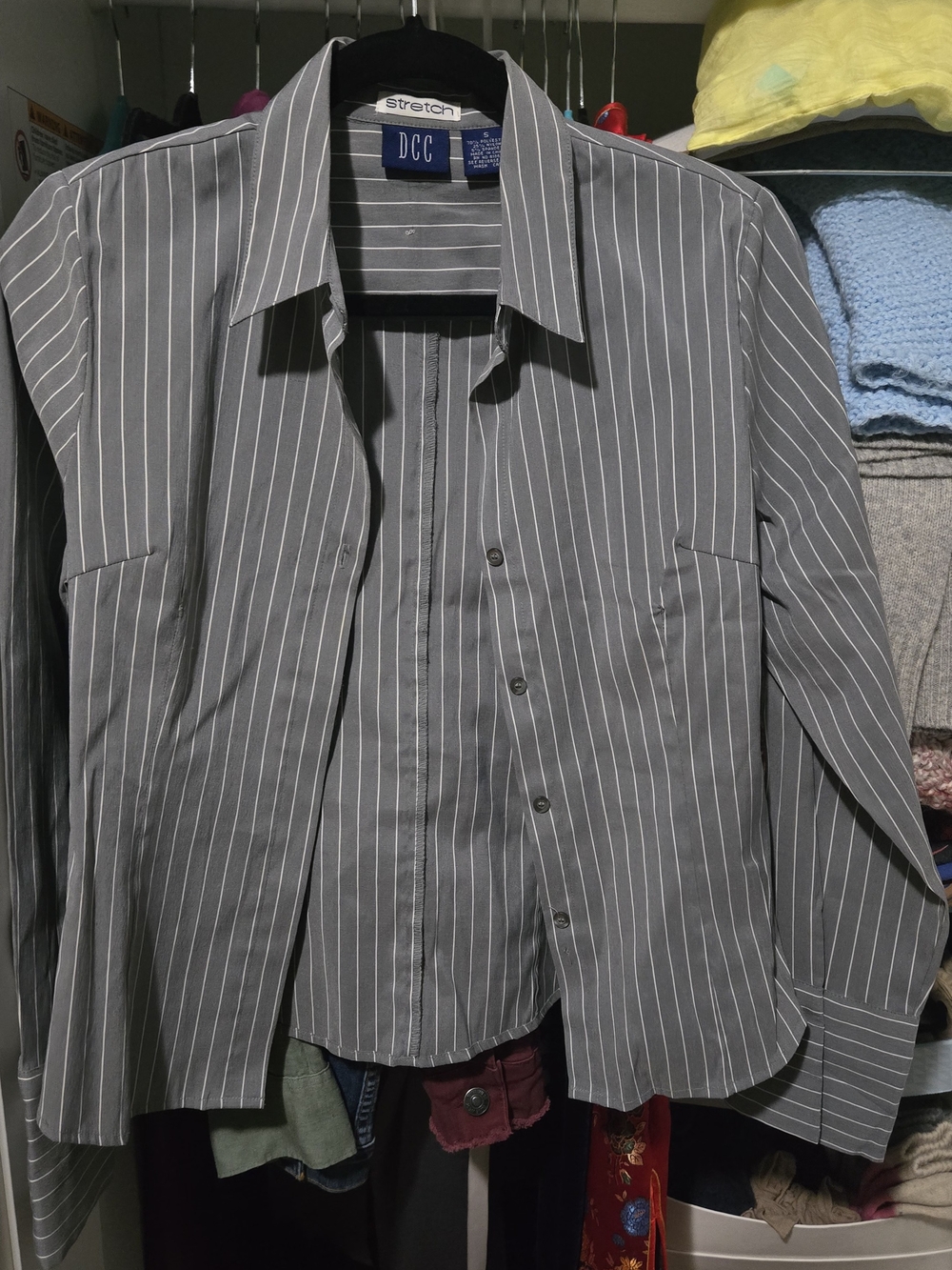 Vintage DCC Gray Pinstripe Dress Shirt